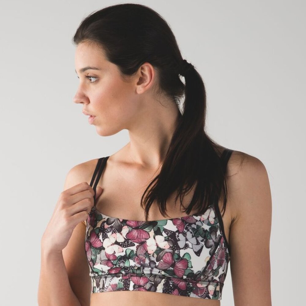Lululemon Straight Up Bra So Fly Butterfly Angel Wing Multi Size 6